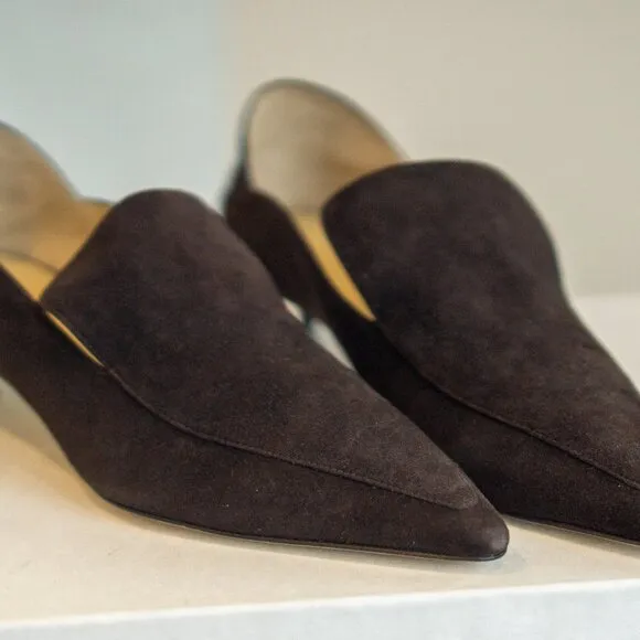Brown Suede Heels – Comfortable 30mm Suede Shoes for Women, New in Box
