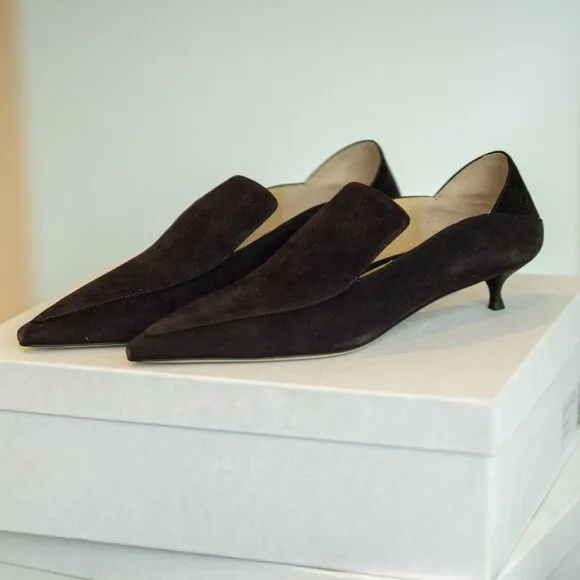 Brown Suede Heels – Comfortable 30mm Suede Shoes for Women, New in Box