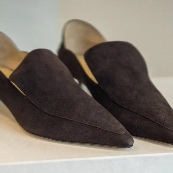 Brown Suede Heels – Comfortable 30mm Suede Shoes for Women, New in Box