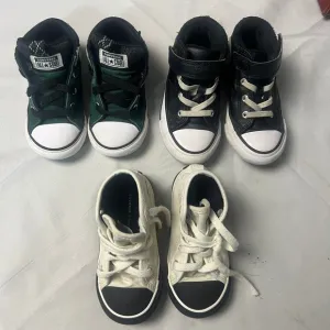 Bundle of Converse All Star High Top Sneakers Canvas Leather Shoes Bundle Size 7