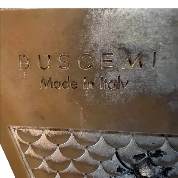 BUSCEMI 100MM Gold Leather High Top Sneakers with Lock Men’s Size 10​​​​…