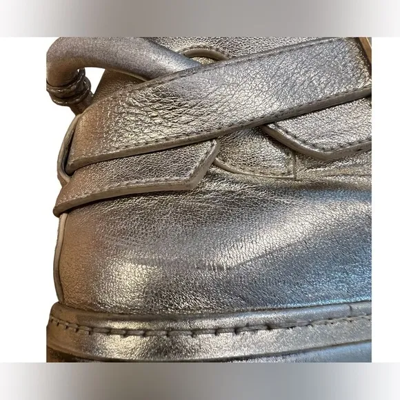 BUSCEMI 100MM Gold Leather High Top Sneakers with Lock Men’s Size 10​​​​…