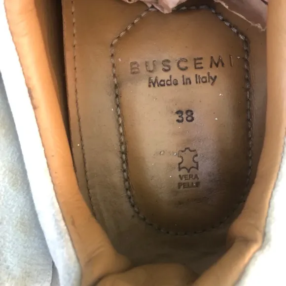 Buscemi Womens White Low Top Round Toe Lace Up Sneaker Shoes Size EU 38