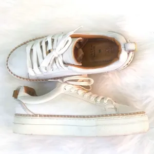 Buscemi Womens White Low Top Round Toe Lace Up Sneaker Shoes Size EU 38