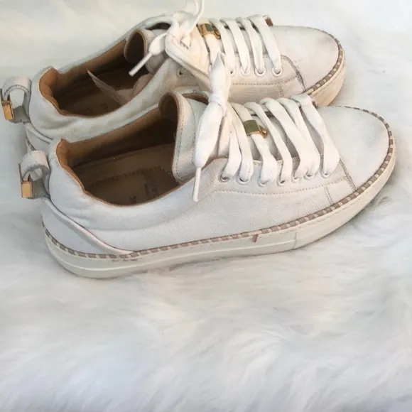 Buscemi Womens White Low Top Round Toe Lace Up Sneaker Shoes Size EU 38