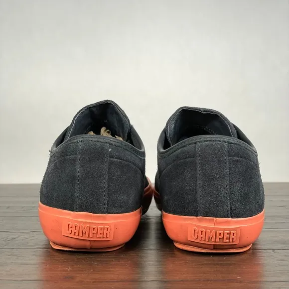 CAMPER Portol Sneakers Mens 41/8 Suede Low-Top Shoes Blue/Coral