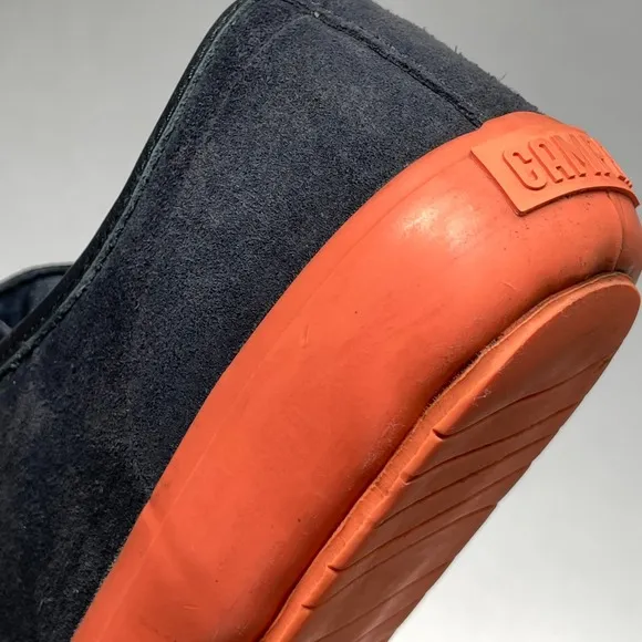 CAMPER Portol Sneakers Mens 41/8 Suede Low-Top Shoes Blue/Coral
