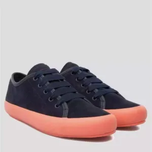 CAMPER Portol Sneakers Mens 41/8 Suede Low-Top Shoes Blue/Coral