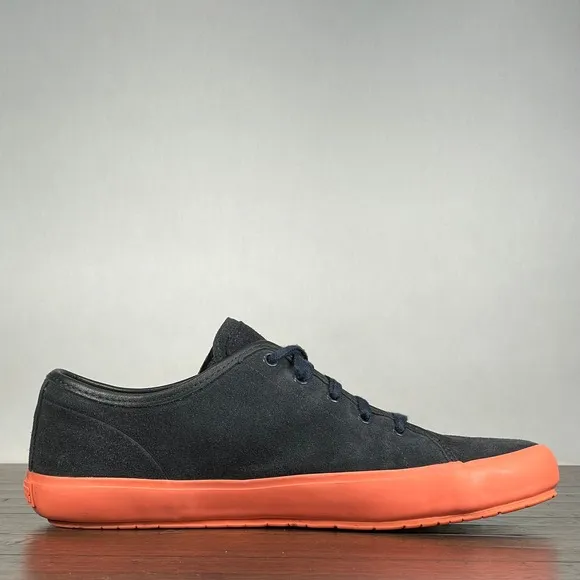 CAMPER Portol Sneakers Mens 41/8 Suede Low-Top Shoes Blue/Coral