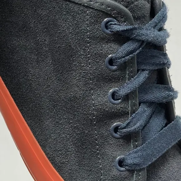CAMPER Portol Sneakers Mens 41/8 Suede Low-Top Shoes Blue/Coral