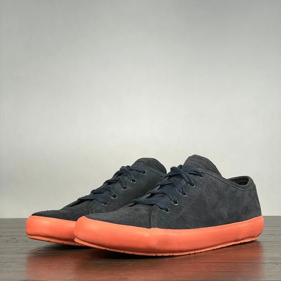 CAMPER Portol Sneakers Mens 41/8 Suede Low-Top Shoes Blue/Coral
