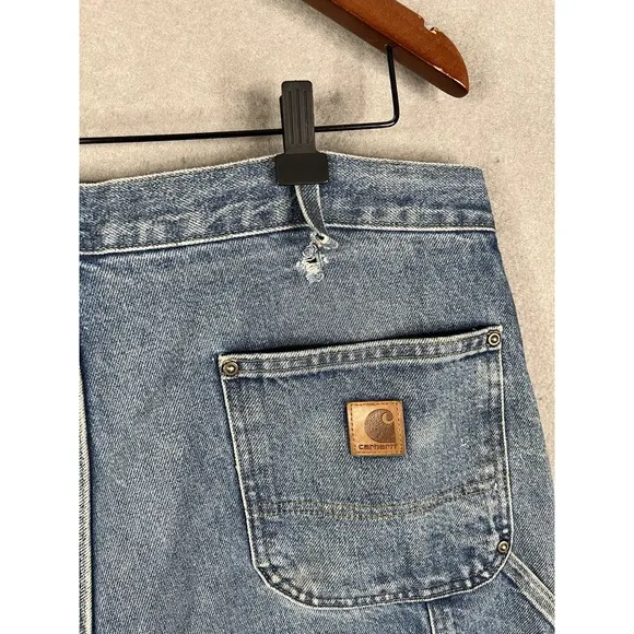 Carhartt B73 DST Double Knee Denim Pants 38x30 Distressed