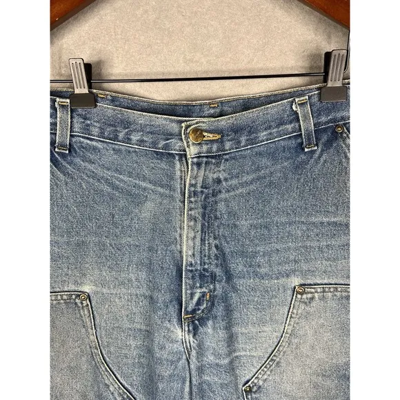 Carhartt B73 DST Double Knee Denim Pants 38x30 Distressed
