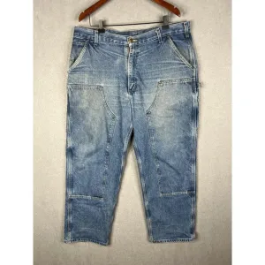 Carhartt B73 DST Double Knee Denim Pants 38x30 Distressed