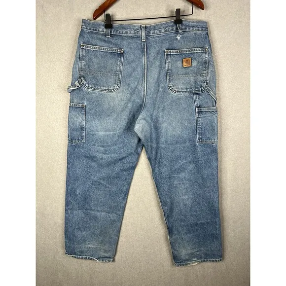 Carhartt B73 DST Double Knee Denim Pants 38x30 Distressed