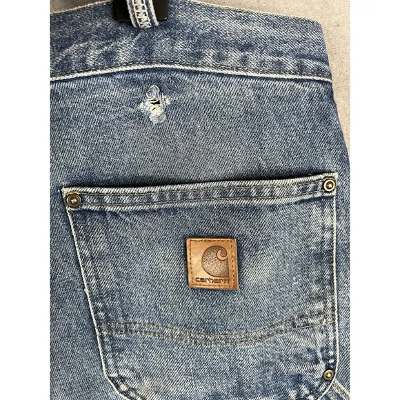 Carhartt B73 DST Double Knee Denim Pants 38x30 Distressed