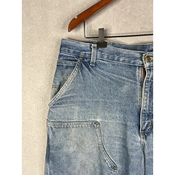Carhartt B73 DST Double Knee Denim Pants 38x30 Distressed