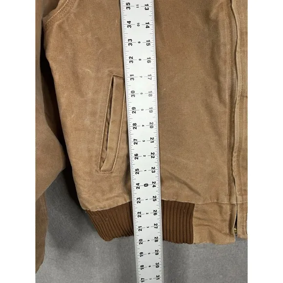 Carhartt Santa Fe Jacket SZ 2XL J13 Brown Quilted Lining USA VTG Embroidered