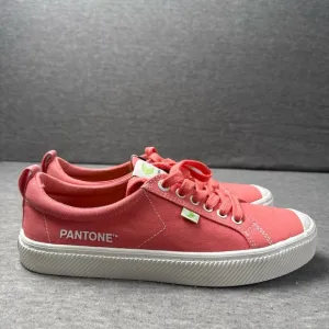 Cariuma Shoes Mens 9 Peach Canvas OCA Pantone Low Top Casual Summer Sneakers