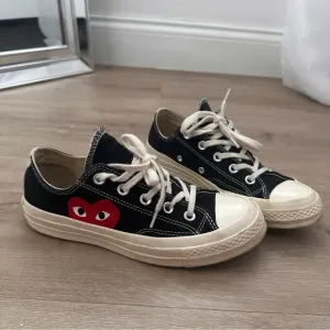 CDG Comme Des Garçons Black Converse Low Top Sneakers