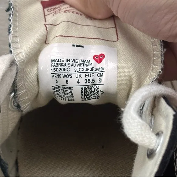 CDG Comme Des Garçons Black Converse Low Top Sneakers