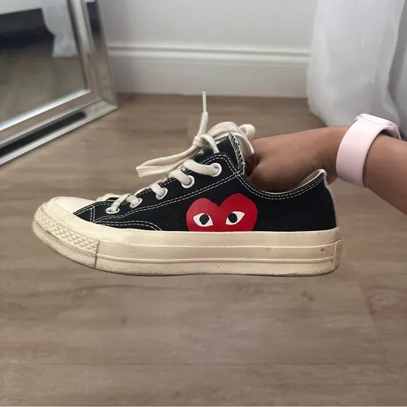 CDG Comme Des Garçons Black Converse Low Top Sneakers