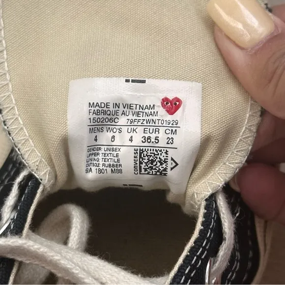 CDG Comme Des Garçons Black Converse Low Top Sneakers
