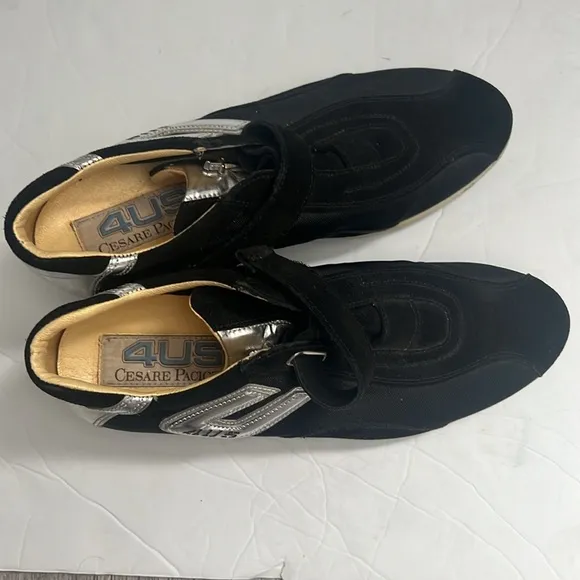 Cesare Paciotti 4US black and silver shoes