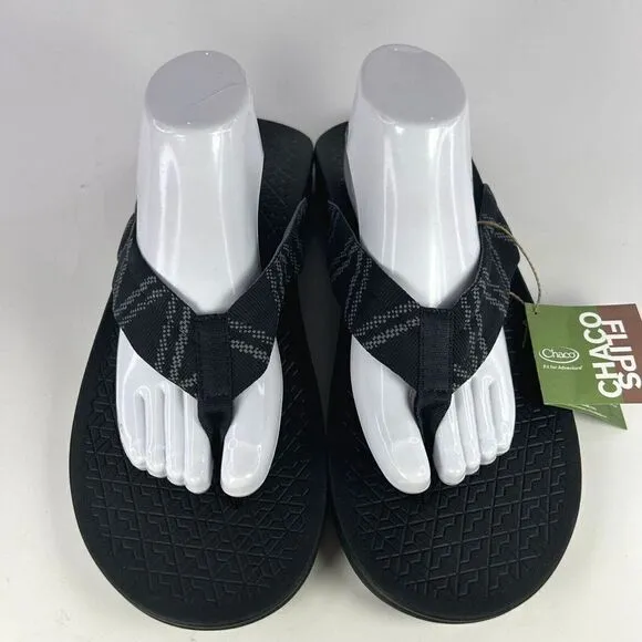 Chaco Flips Men's WAYPOINT CLOUD Shoes US 13 glitch Black Thong Sandals NWT