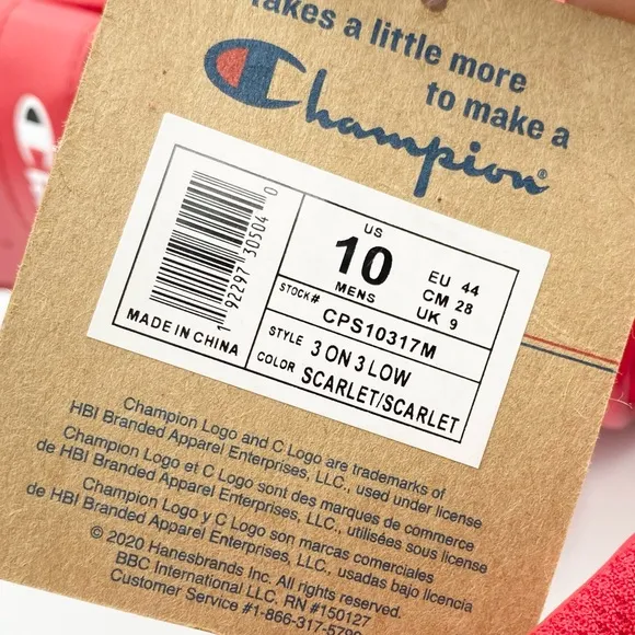 Champion Mens shoes 3 on 3 Low Top Red Scarlet