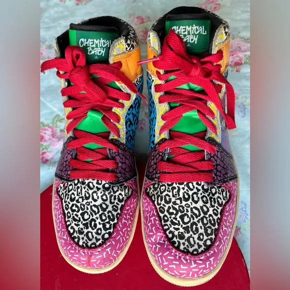 Chemical Baby High Top Limited Edition Sneakers Released in 2022 colorful Size 7