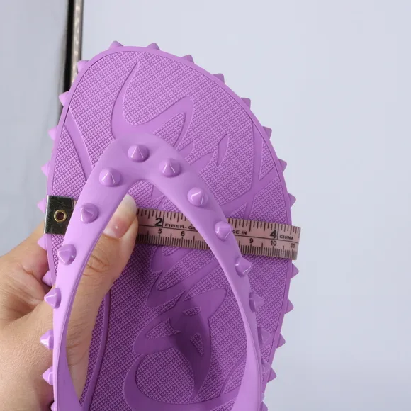 Christian Louboutin 41 Super Loubi Flip Donna Peony Spike Purple Flip Flops E841