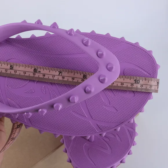Christian Louboutin 41 Super Loubi Flip Donna Peony Spike Purple Flip Flops E841