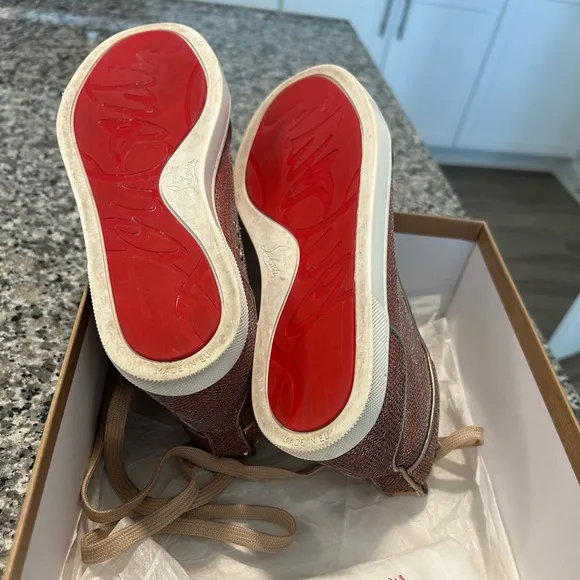 Christian Louboutin - Bip Bip Orlato Flat Paill Sirene Hi-Top Womens Shoes 8.5