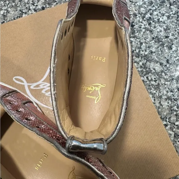 Christian Louboutin - Bip Bip Orlato Flat Paill Sirene Hi-Top Womens Shoes 8.5