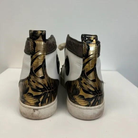 Christian Louboutin Stylish White and Black High-Top Men's Shoes