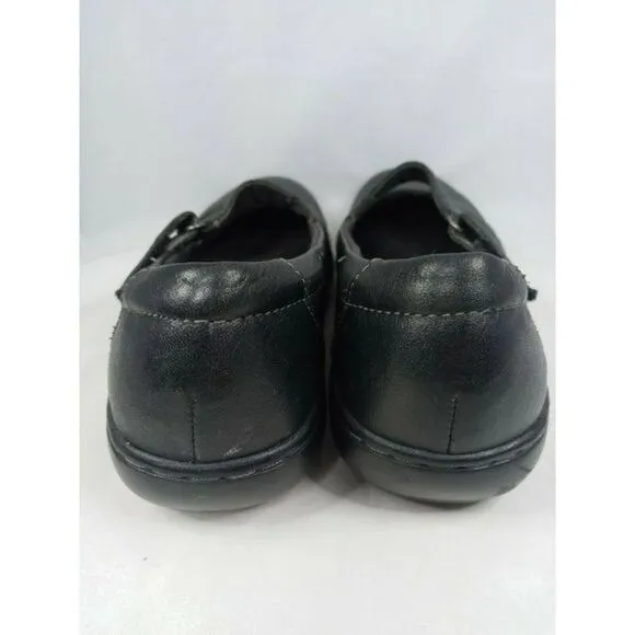 CLARKS BENDABLES WOMENS 7M MARY JANE SLIP ON COMFORT SHOES‎ BLACK LEATHER