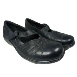 CLARKS BENDABLES WOMENS 7M MARY JANE SLIP ON COMFORT SHOES‎ BLACK LEATHER