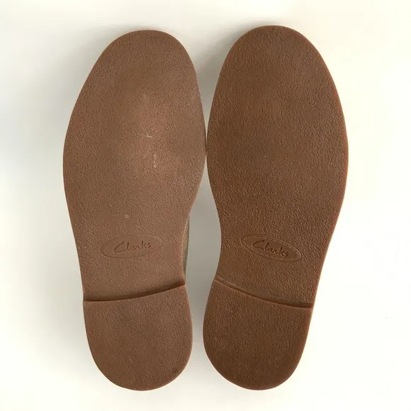 Clarks Boots Men Size 10.5M Tan Leather Lace-up Shoes