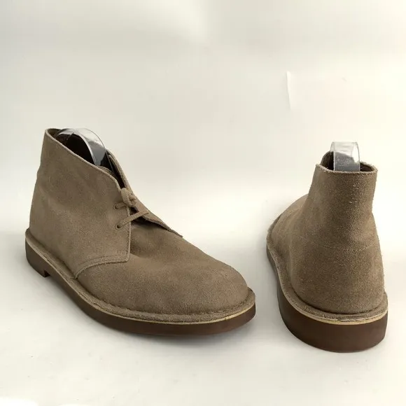 Clarks Boots Men Size 10.5M Tan Leather Lace-up Shoes