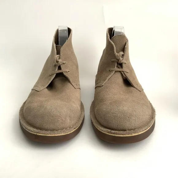 Clarks Boots Men Size 10.5M Tan Leather Lace-up Shoes