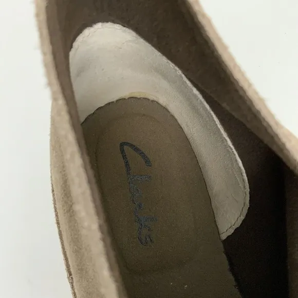 Clarks Boots Men Size 10.5M Tan Leather Lace-up Shoes