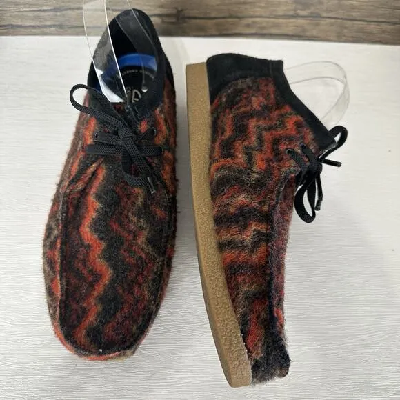 Clarks Collection Shoes Mens 12 M Aztec Tribal Wool Suede Wallabee Comfort Boho