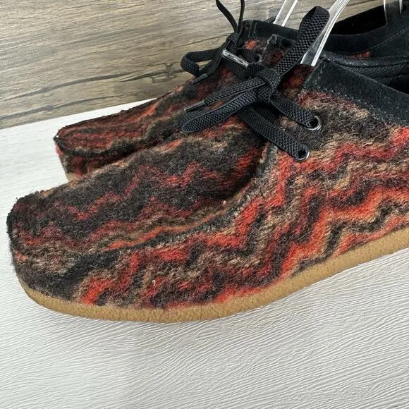 Clarks Collection Shoes Mens 12 M Aztec Tribal Wool Suede Wallabee Comfort Boho