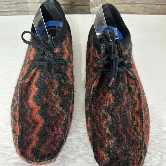 Clarks Collection Shoes Mens 12 M Aztec Tribal Wool Suede Wallabee Comfort Boho