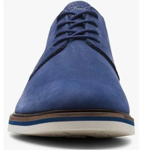 Clarks Men's Derby Lace-Up Oxford Dress Shoe Blue Size 8.5