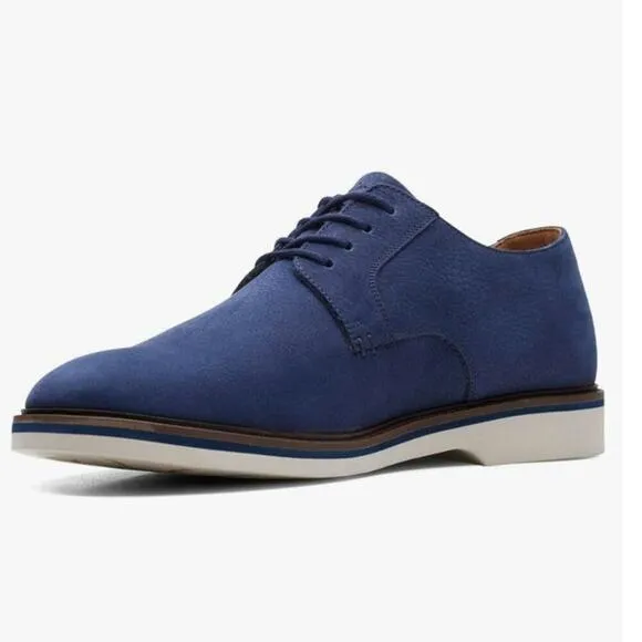 Clarks Men's Derby Lace-Up Oxford Dress Shoe Blue Size 8.5