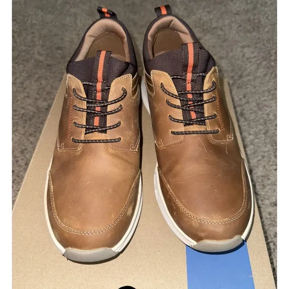 Clarks Men's Motion Trek EZ Dark Tan Leather 26179452 Size 10