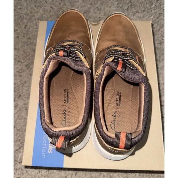 Clarks Men's Motion Trek EZ Dark Tan Leather 26179452 Size 10