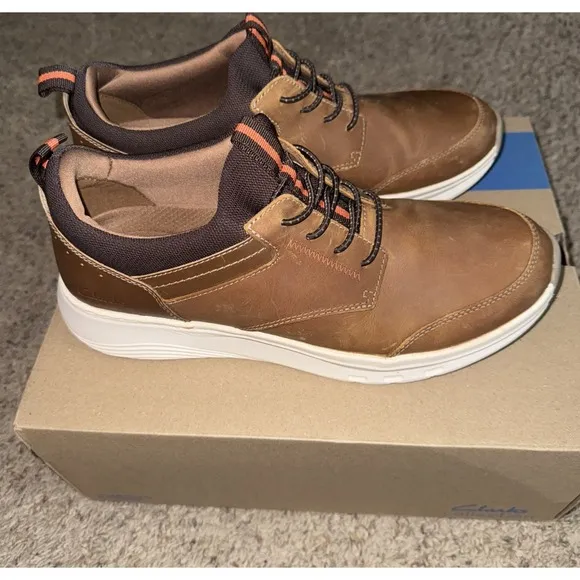Clarks Men's Motion Trek EZ Dark Tan Leather 26179452 Size 10